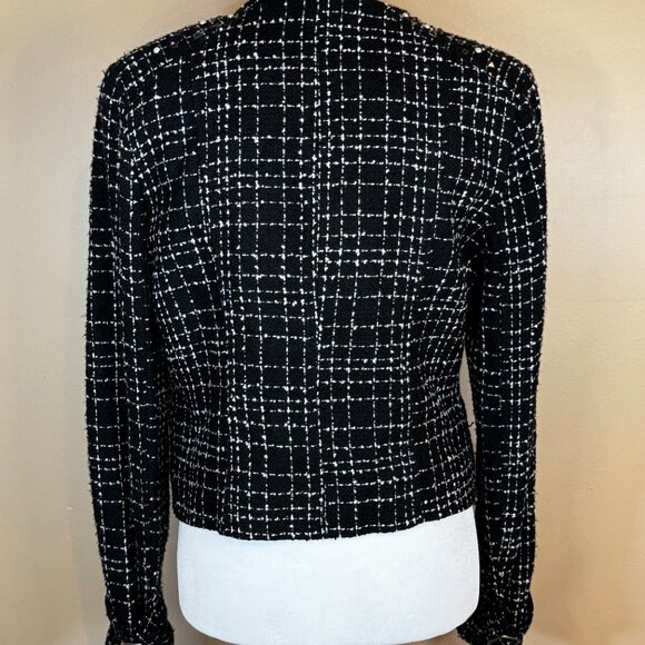 #143 Willow and Clay Embellished Zip Front Cropped Tweed Blazer, Size Small (?) - Picture 3 of 7